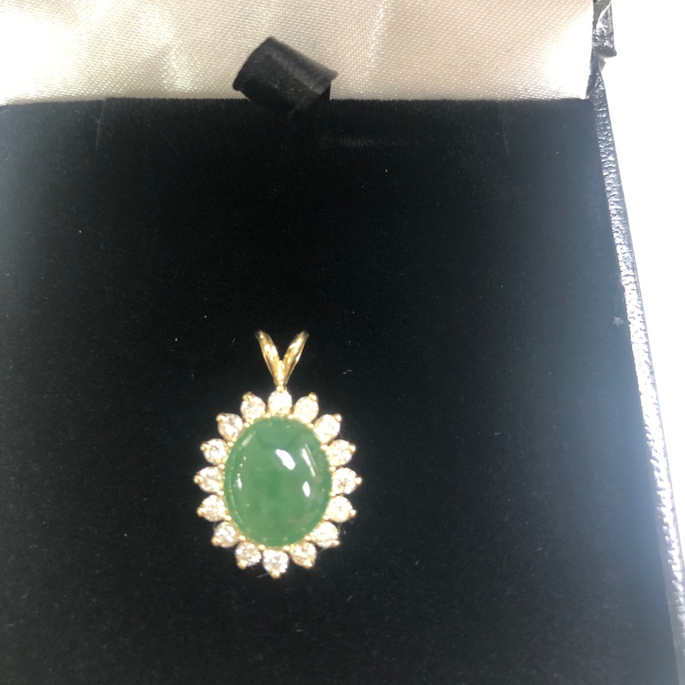 Myanmar Jade and Diamond pendant